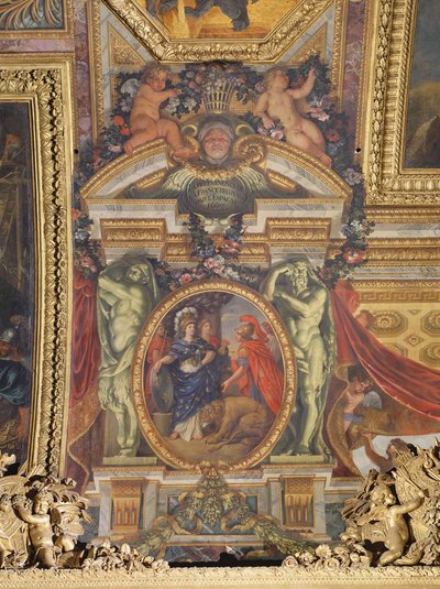 Spain Recognising the Pre-Eminence of France in 1662, Ceiling Painting from the Galerie des Glaces by Charles Le Brun